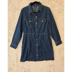 Frye Women's Denim Dress Size Large Dark Wash